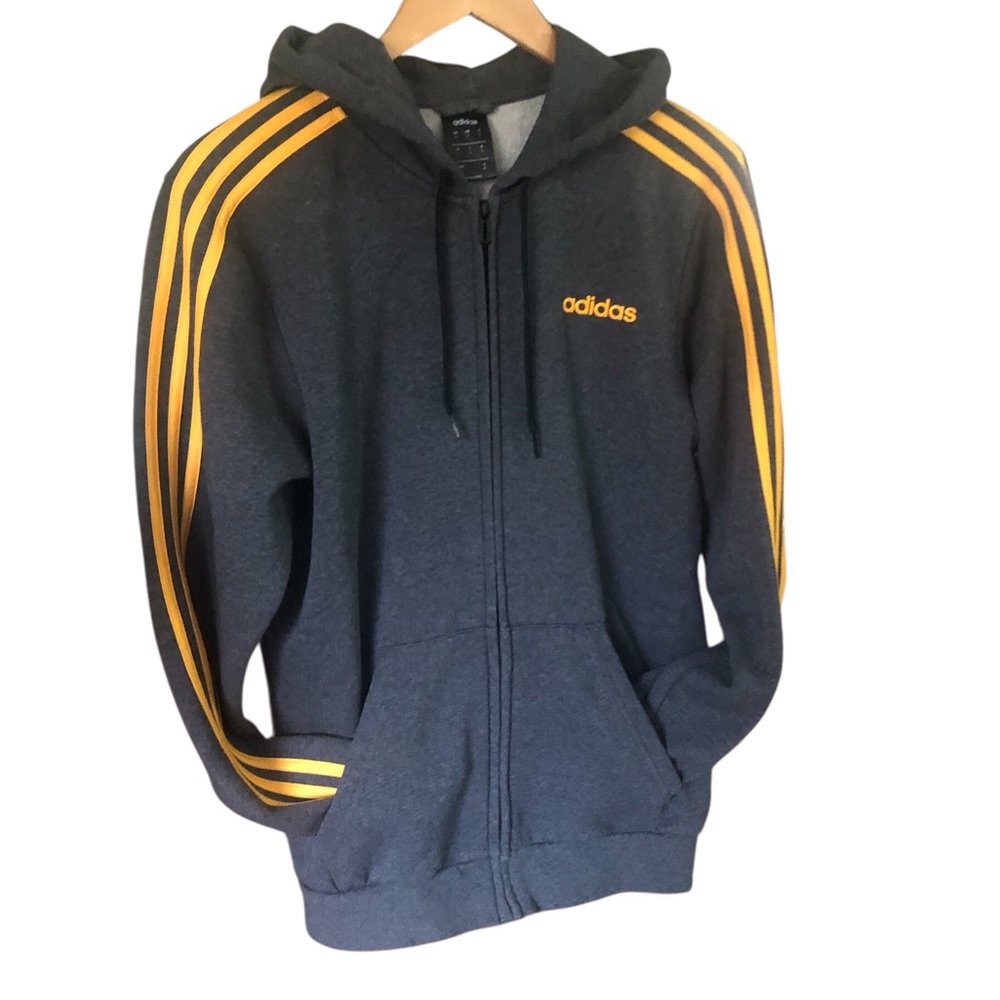 adidas essentials zip up hoodie with pockets men’s SZ small - Picture 8 of 8